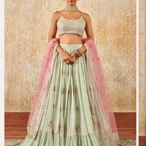 Green lehenga for Wedding Guest